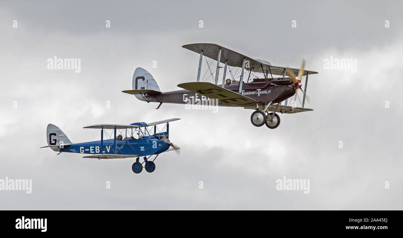 De-Haviland DH51 Miss Kenya G-EBIR display aria Foto Stock