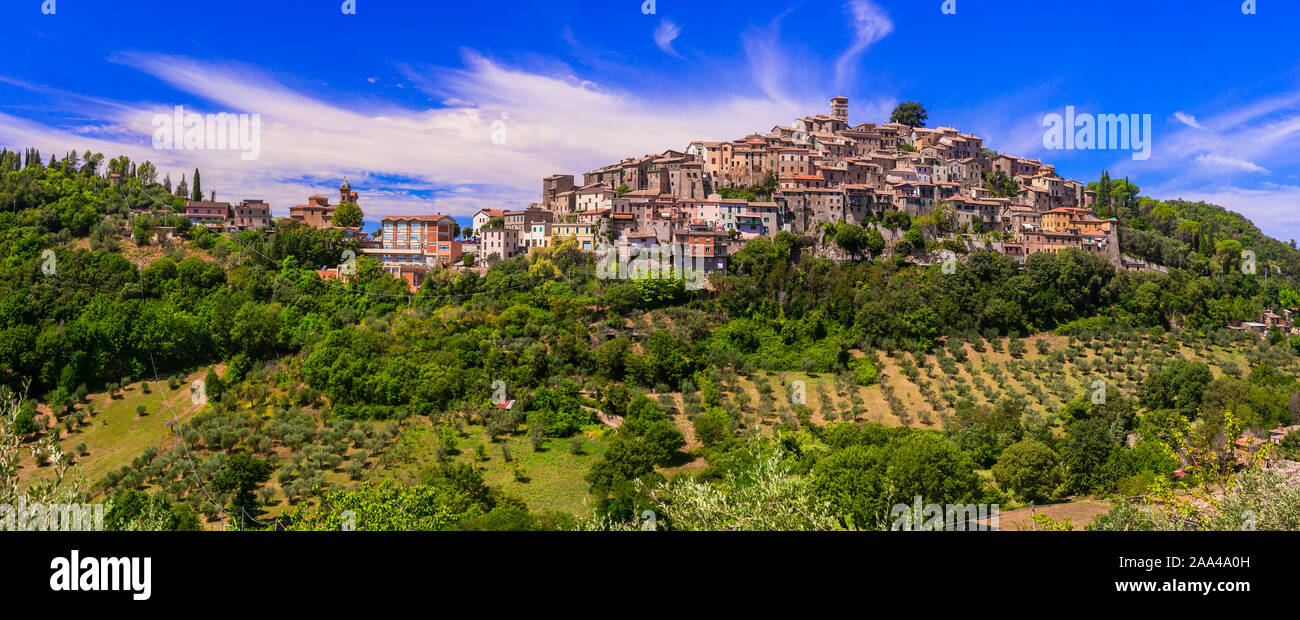 Impressionante Casperia village,borgo,vicino Rieti Provincia,Lazio,l'Italia. Foto Stock