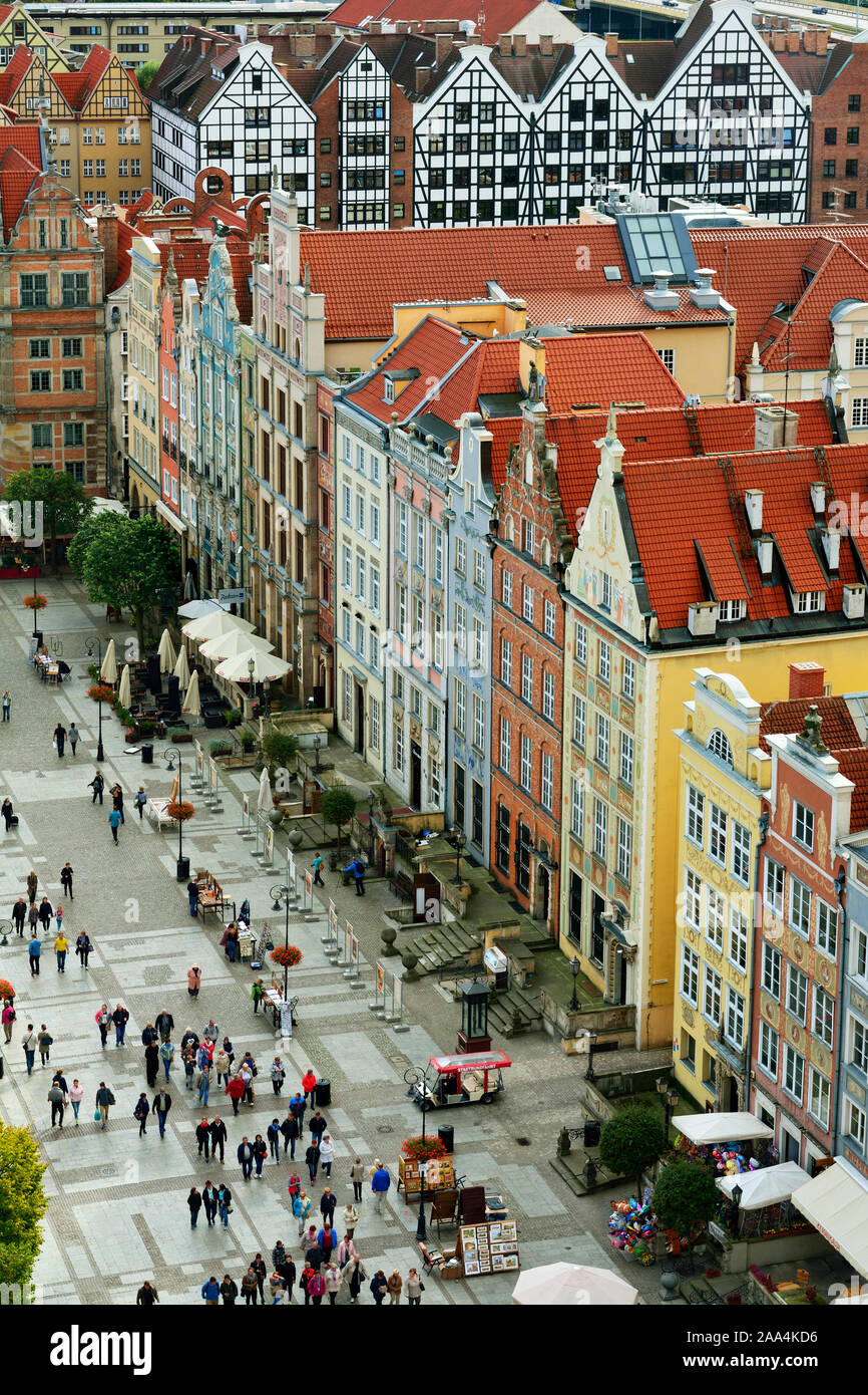 Dlugi Targ (lungo una strada di mercato). Gdansk, Polonia Foto Stock
