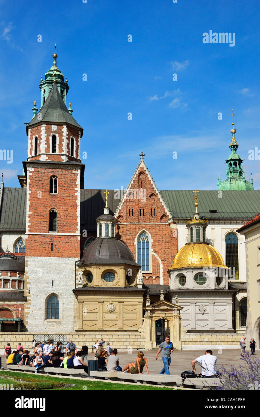 Il castello di Wawel, un sito Patrimonio Mondiale dell'Unesco. Cracovia in Polonia Foto Stock