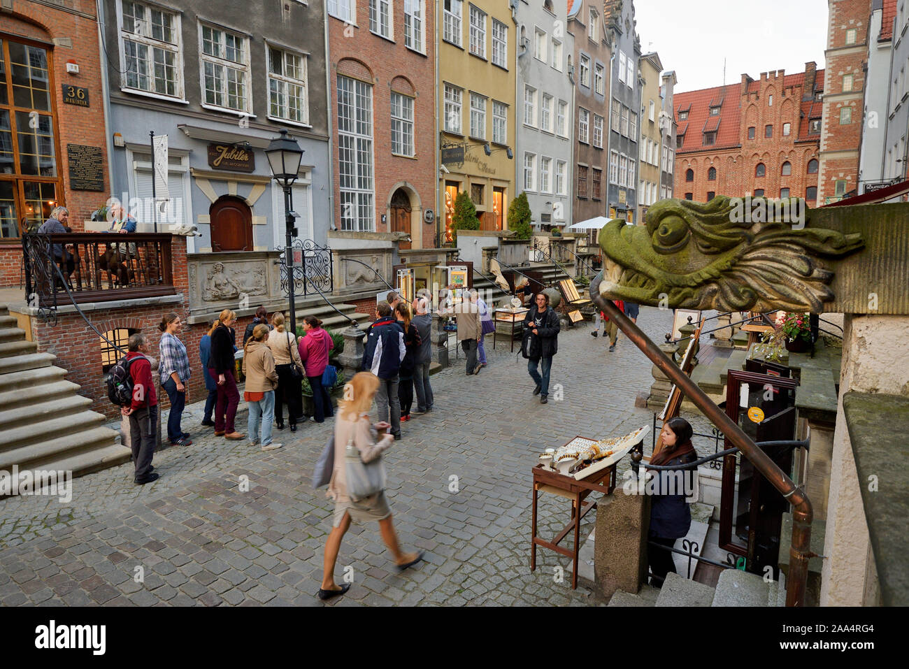Mariacka Street con negozi di ambra. Gdansk, Polonia Foto Stock