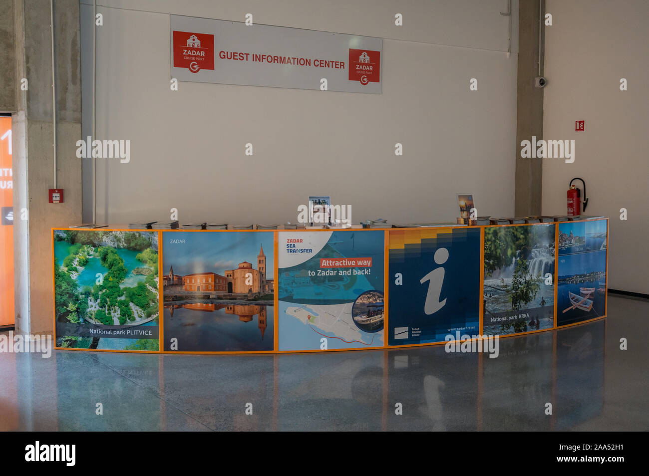 Unmanned valutazione information center in Zadar, Croazia Foto Stock
