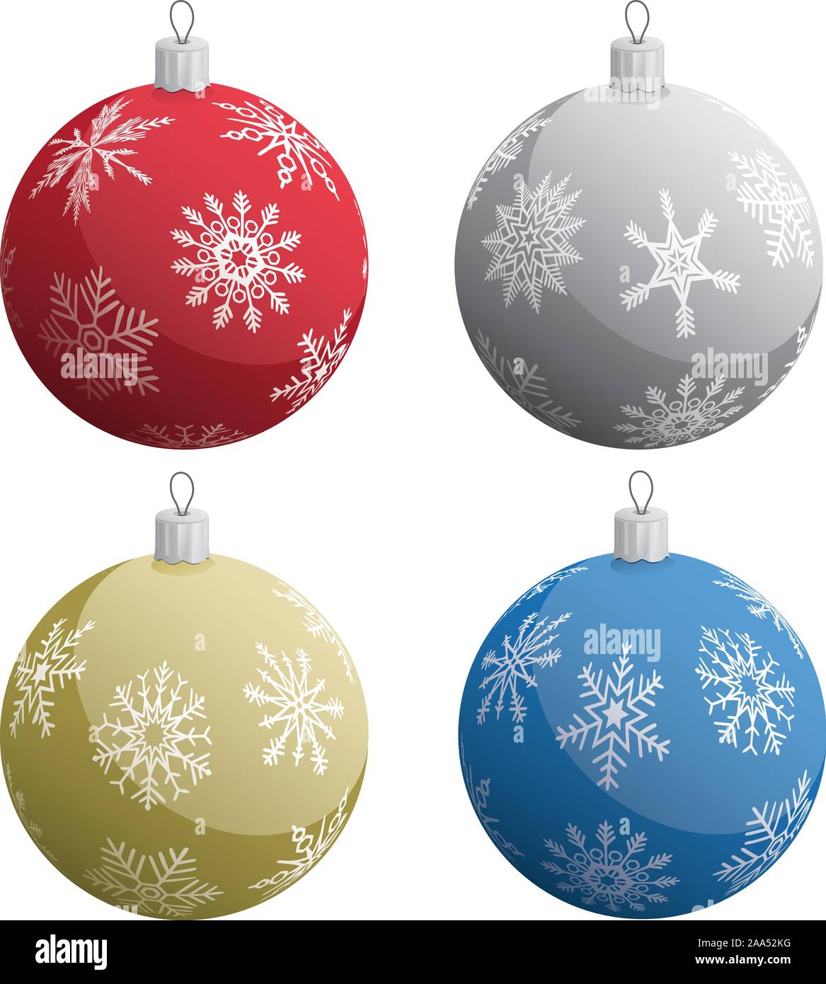 Realistico Addobbi Natale insieme isolato illustrazione vettoriale Illustrazione Vettoriale