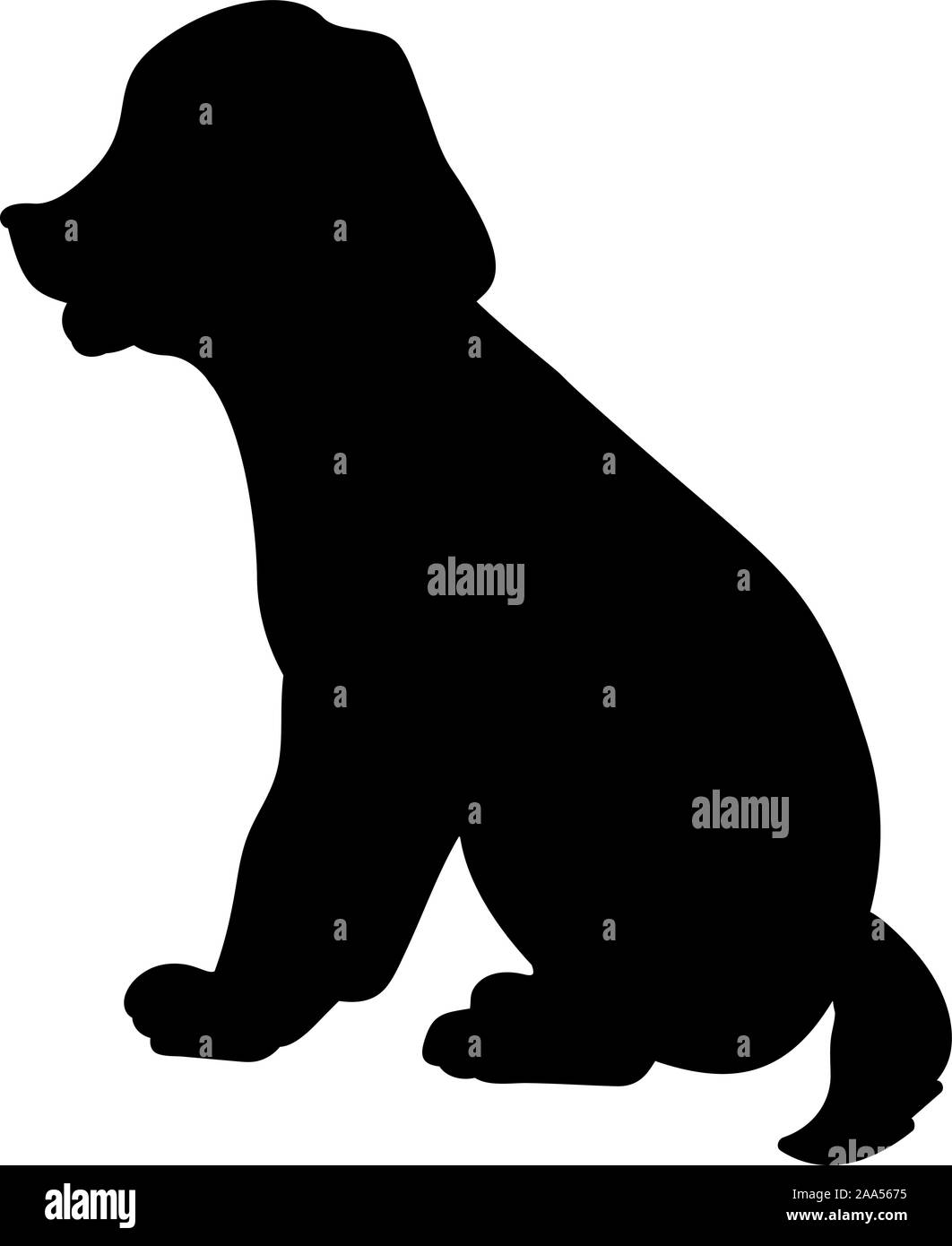 Silhouette di piccolo cucciolo. Carino giovane animale. Vector illustrator Illustrazione Vettoriale