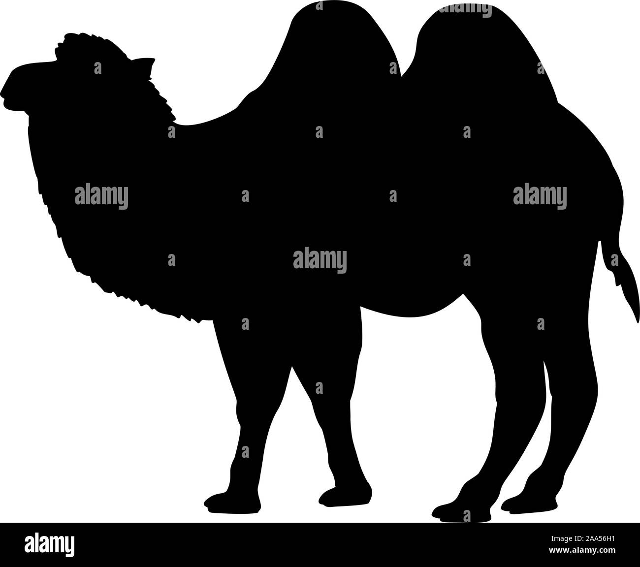 Silhouette di cammello. Deserto di animali selvatici. Vector illustrator Illustrazione Vettoriale