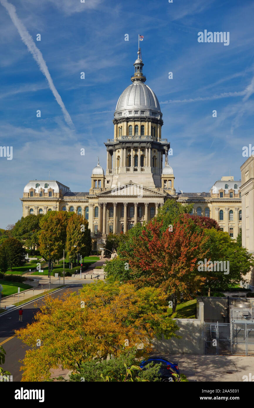 Illinois State Capitol di Springfield Illinois, direttamente sul percorso 66 Foto Stock