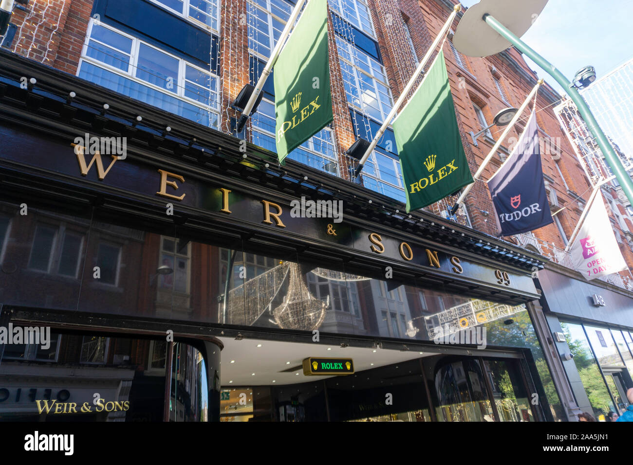 Weir & Figli negozio Gioielli e guardare il venditore da Grafton Street, Dublin. Foto Stock