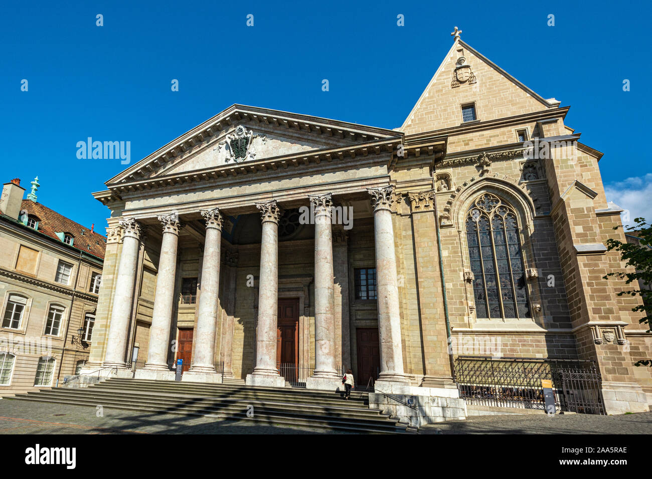 La Svizzera di Ginevra, città vecchia, la Cattedrale di Saint-Pierre Foto Stock