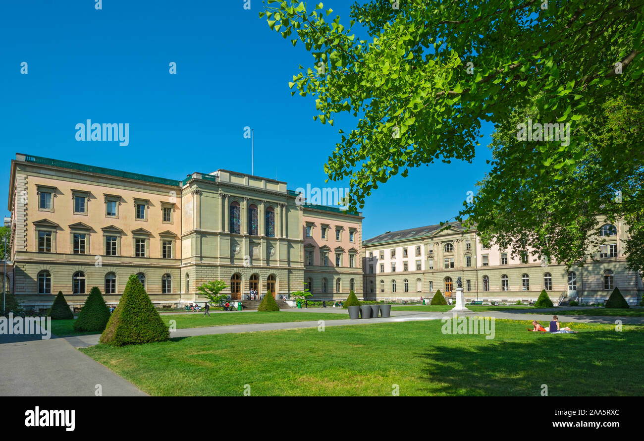 La Svizzera, Università di Ginevra (Universite de Geneve) stabilito 1559 da Giovanni Calvino, ormai secolare Foto Stock