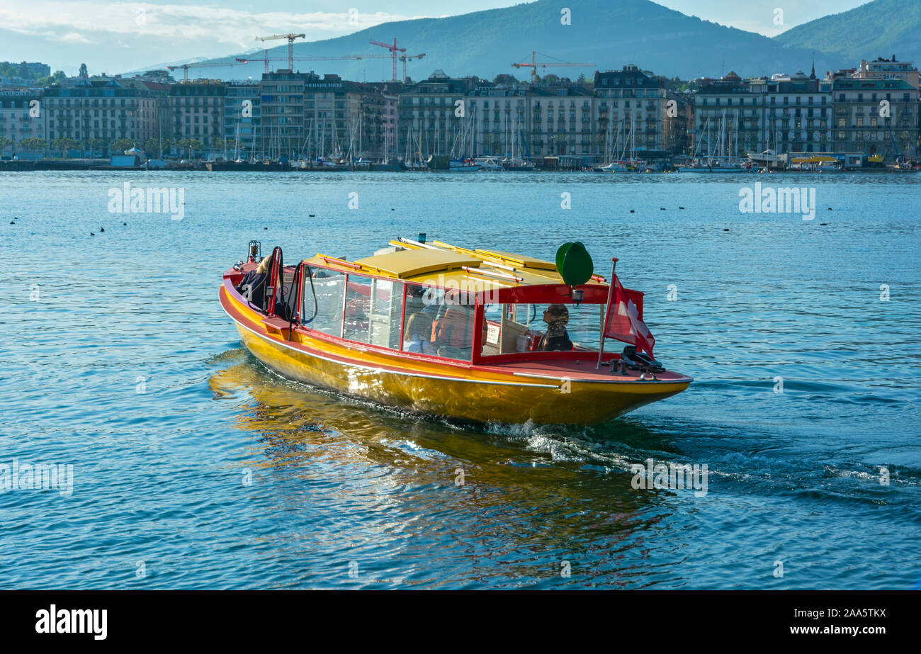 La Svizzera di Ginevra, lago di acqua taxi Foto Stock