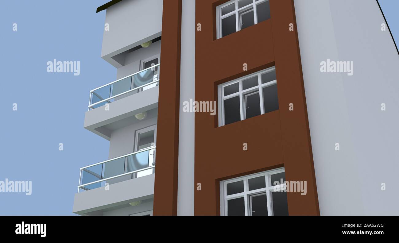 Un patrimonio architettonico tonos progetto del tetto, rendering 3D Foto Stock