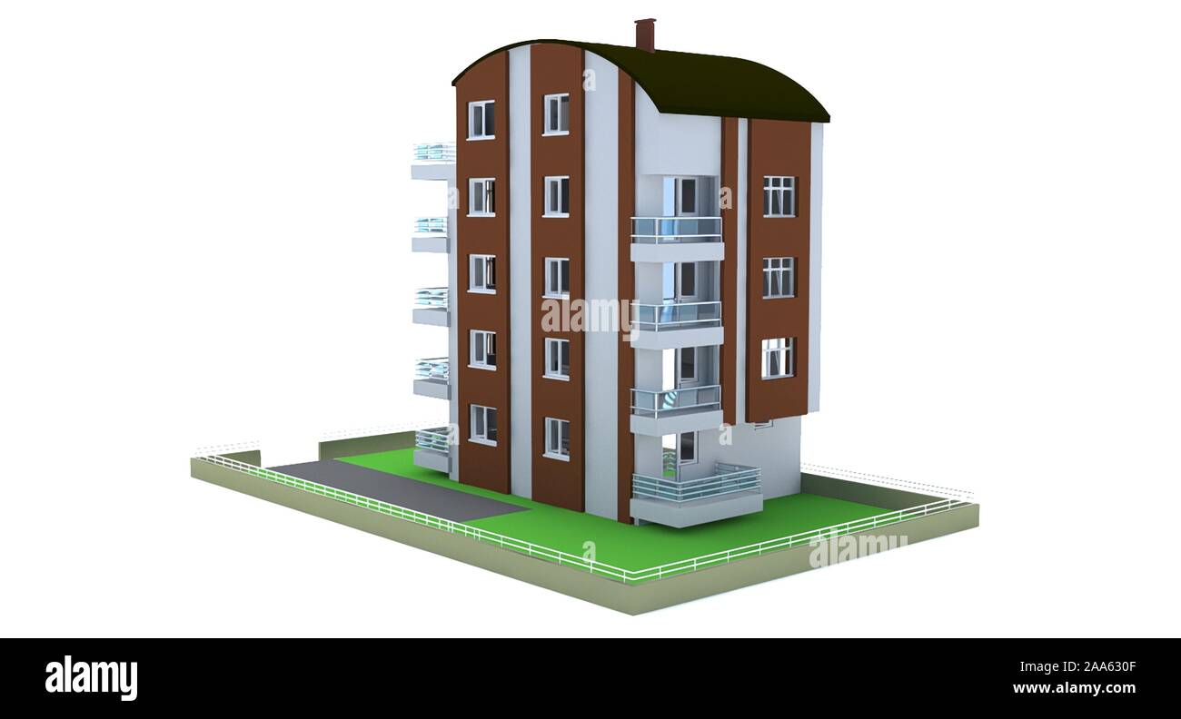 Un patrimonio architettonico tonos progetto del tetto, rendering 3D Foto Stock
