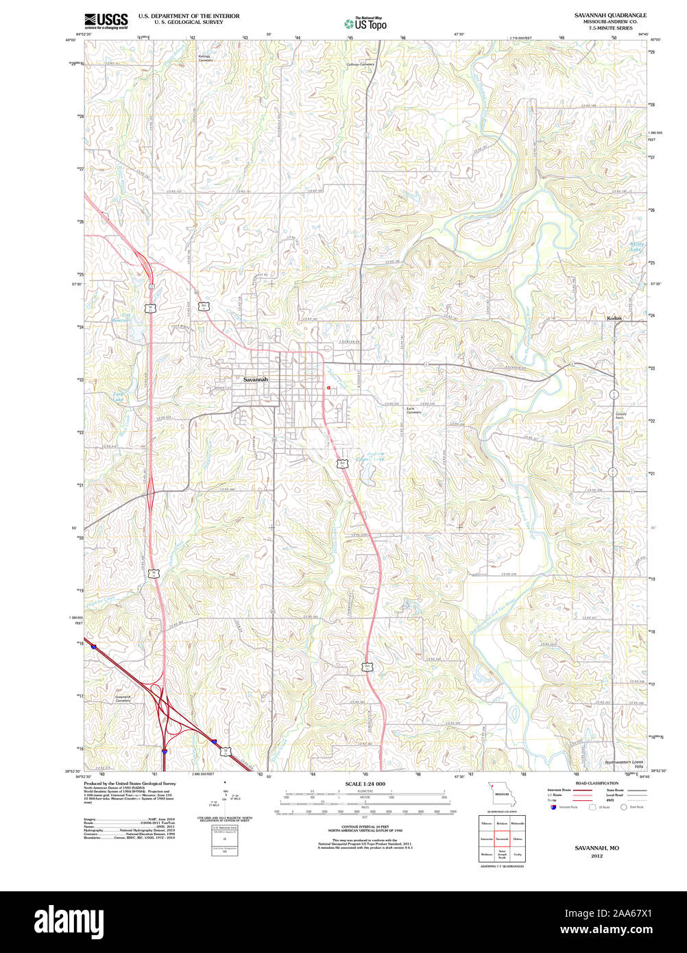 Mappa della savana nel missouri immagini e fotografie stock ad alta