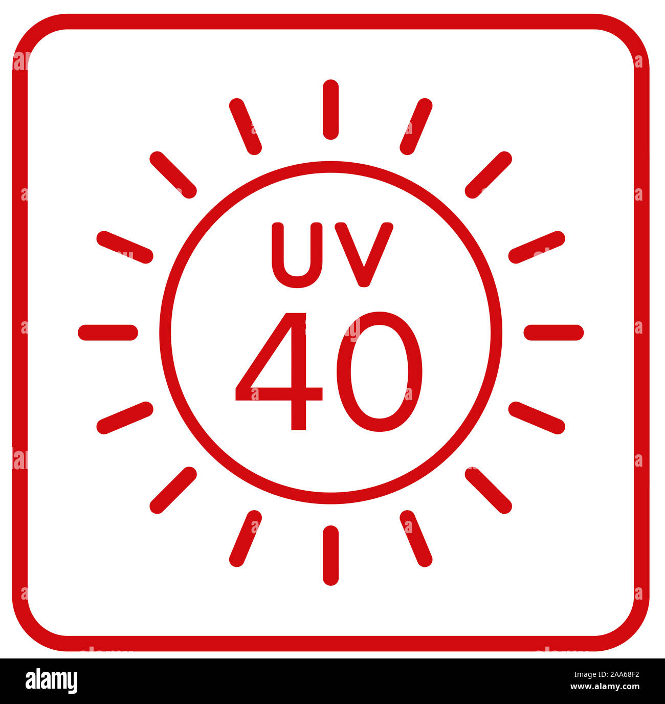 40 uv raggi ultravioletti pelle protezione sun burn sano illustrazione Foto Stock