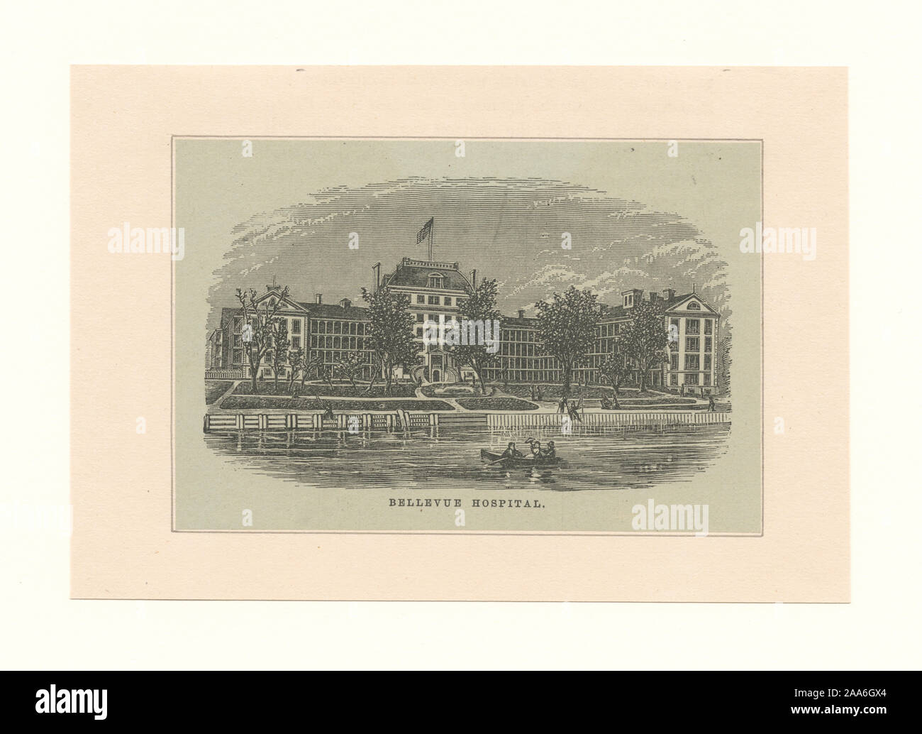 Include le riproduzioni fotografiche. Printmakers includono Alexander Anderson, W.J. Bennett, C.G. Childs, A.J. Davis, A.B. Durand, Eliza Greatorex, George Hayward, John Rodgers & Imbert litografica dell'Ufficio. Titolo dal calendario di Emmet collezione. EM11202; Bellevue Hospital Foto Stock