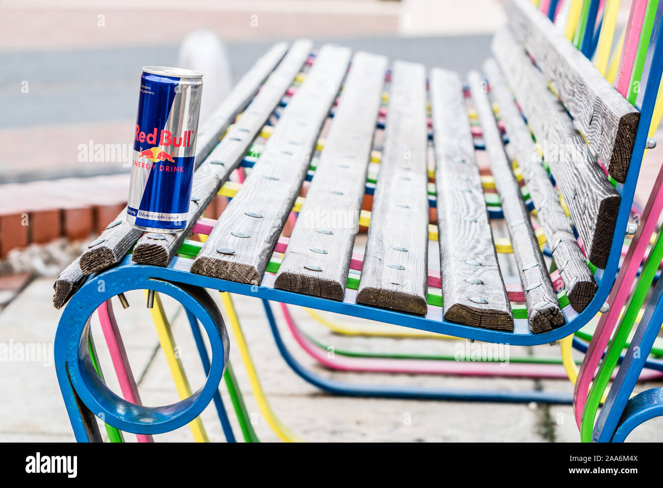Può della Red Bull Energy Drink Foto Stock