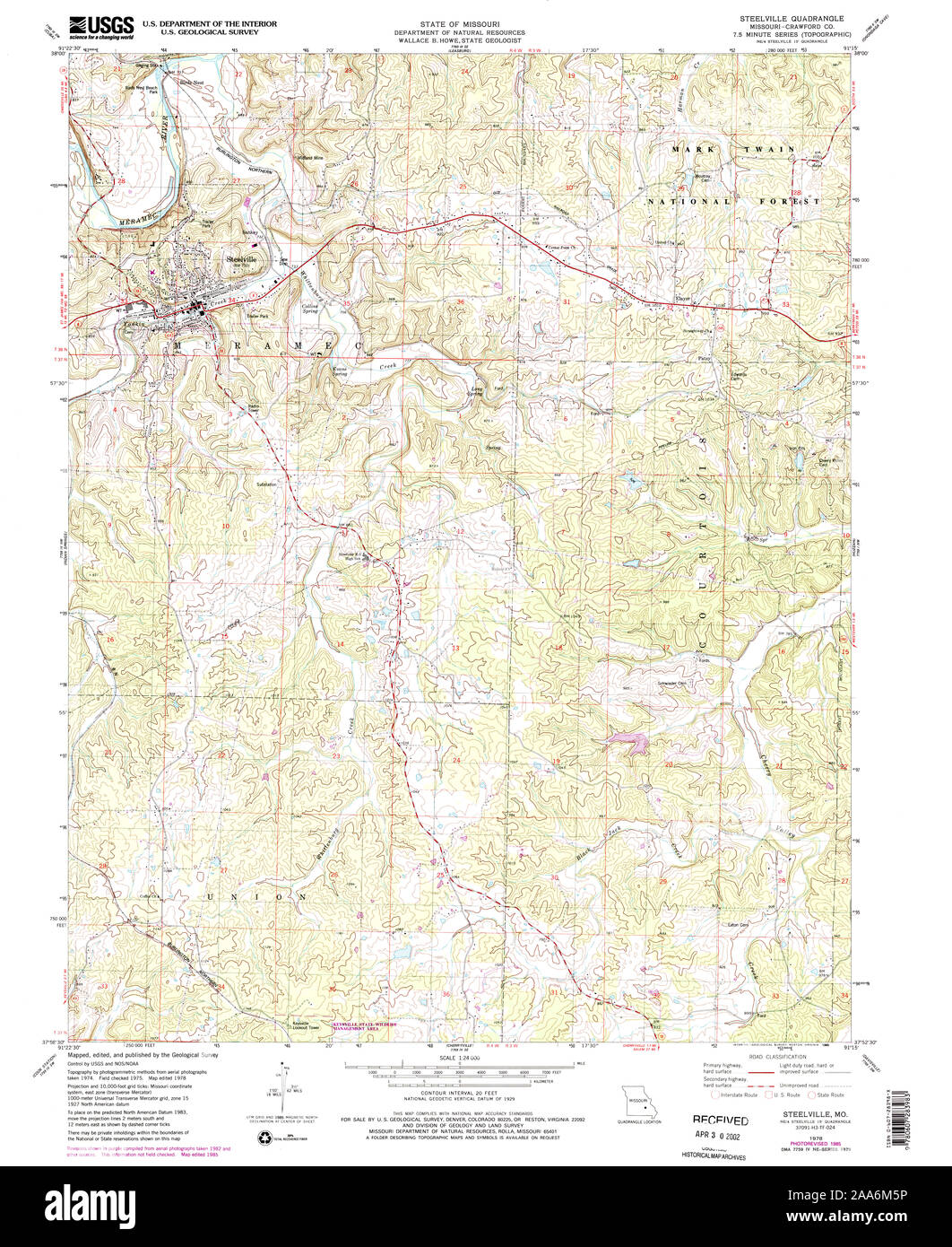 Mappa di steelville Immagini senza sfondo e Foto Stock ritagliate Alamy