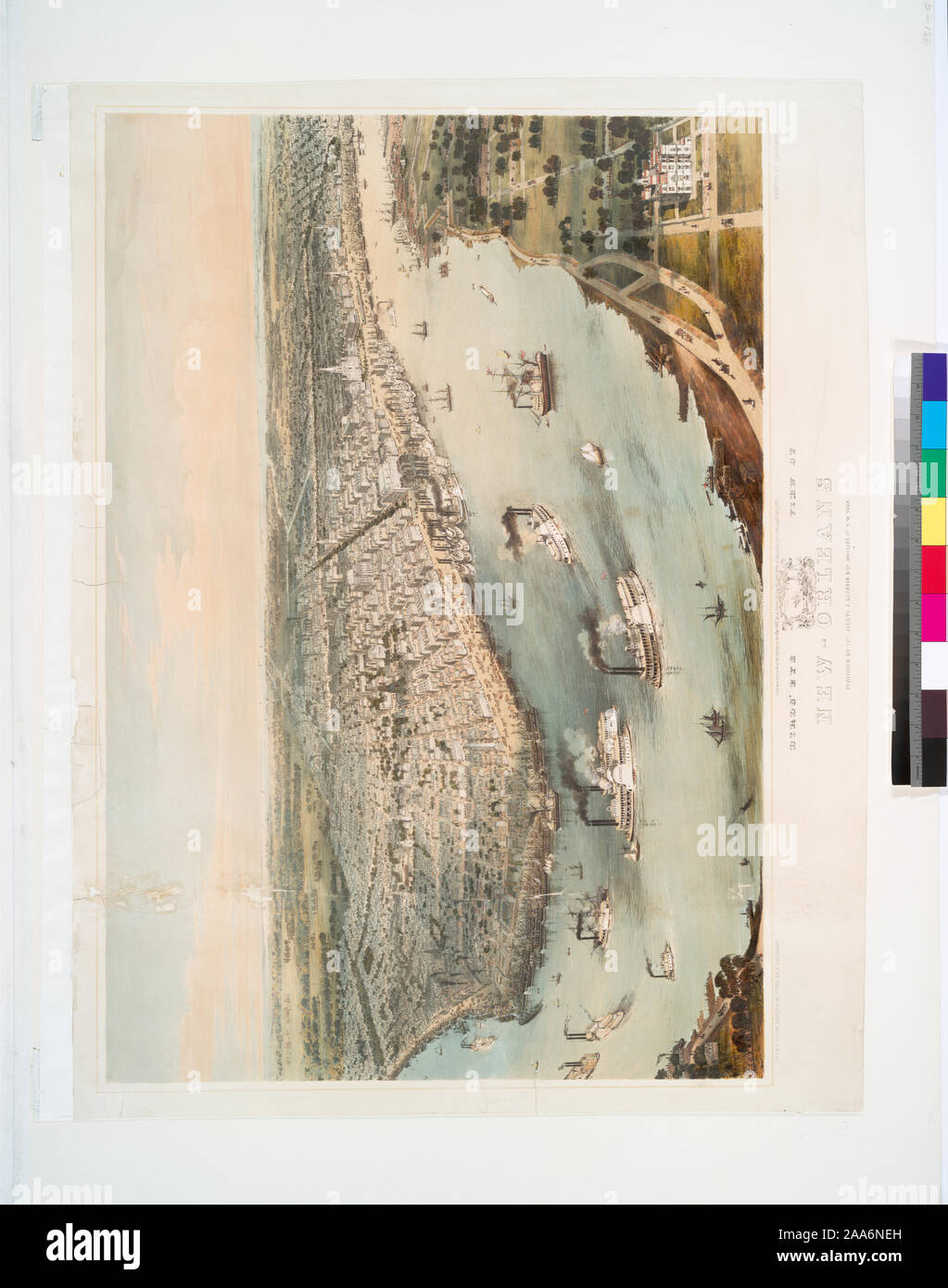 Stokes 1851-G-13 Deák 605; vista panoramica di New Orleans. Foto Stock