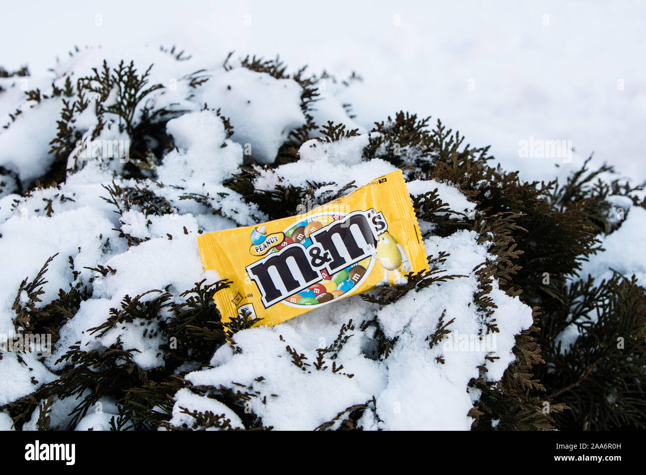 M&M's cioccolato caramelle di arachidi, prodotta da Mars, Incorporated. MM sono uno dei più famosi candy tratta nel mondo dal 1941 Foto Stock