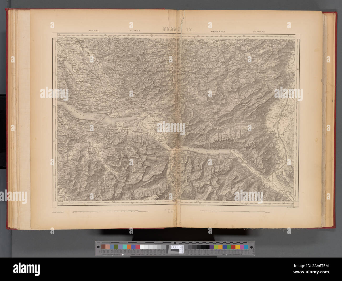 Blatt IX: Svitto, Glarona, Appenzell, Sargans; Blatt IX: Svitto, Glarona, Appenzell, Sargans Foto Stock