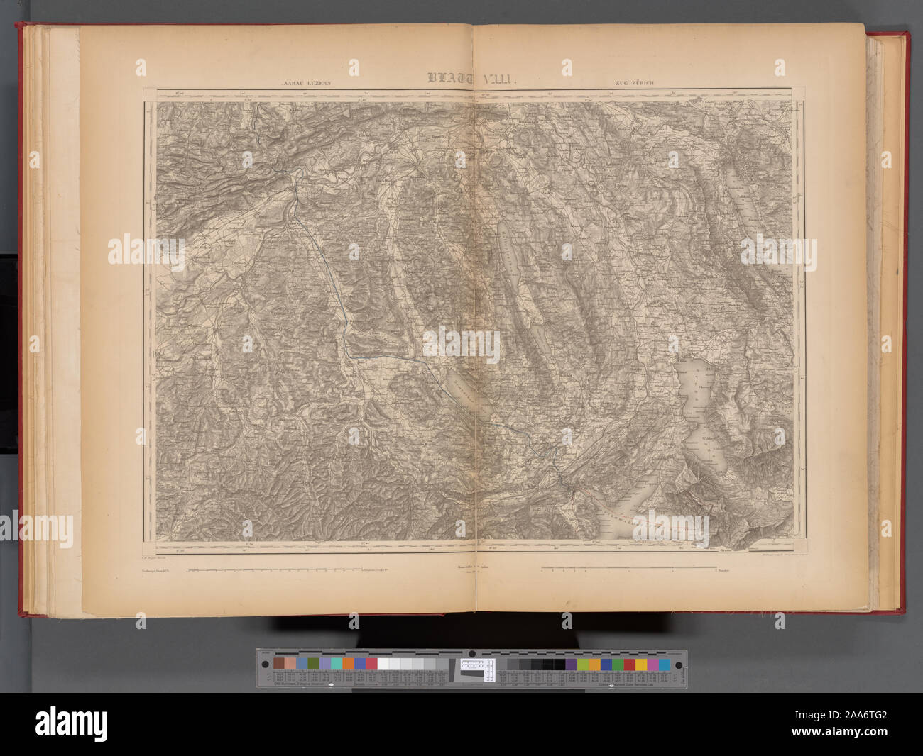 Blatt VIII: Aarau, Lucerna, Zugo, Zurigo; Blatt VIII: Aarau, Lucerna, Zugo, Zurigo Foto Stock