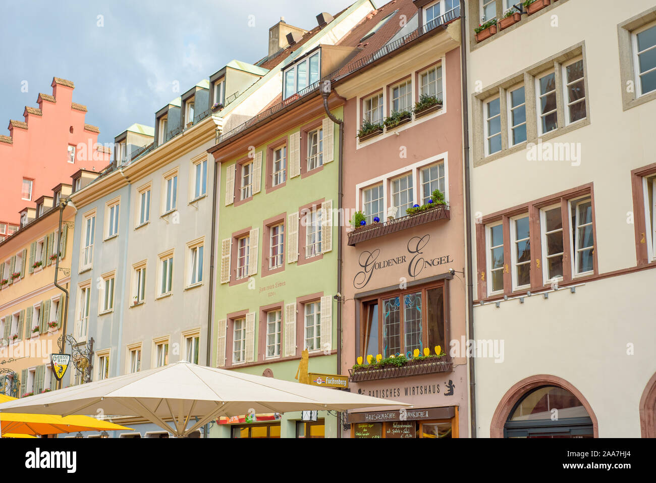 Freiburg im Breisgau, Germania, vista del Martin's Gate Foto Stock