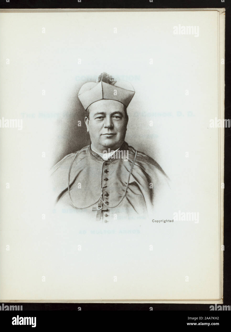 Liquori; disegno del vescovo O'Connor; elenco dei dignitari; musica; luogo manoscritte da FEB; la consacrazione del diritto REV. JOHN O'Connor, D.D. Vescovo di NEWARK NJ [detenute da] CHIESA CATTOLICA [at] KRUGER AUDITORIUM, Newark, NJ (CLUB PRIVATO;) Foto Stock