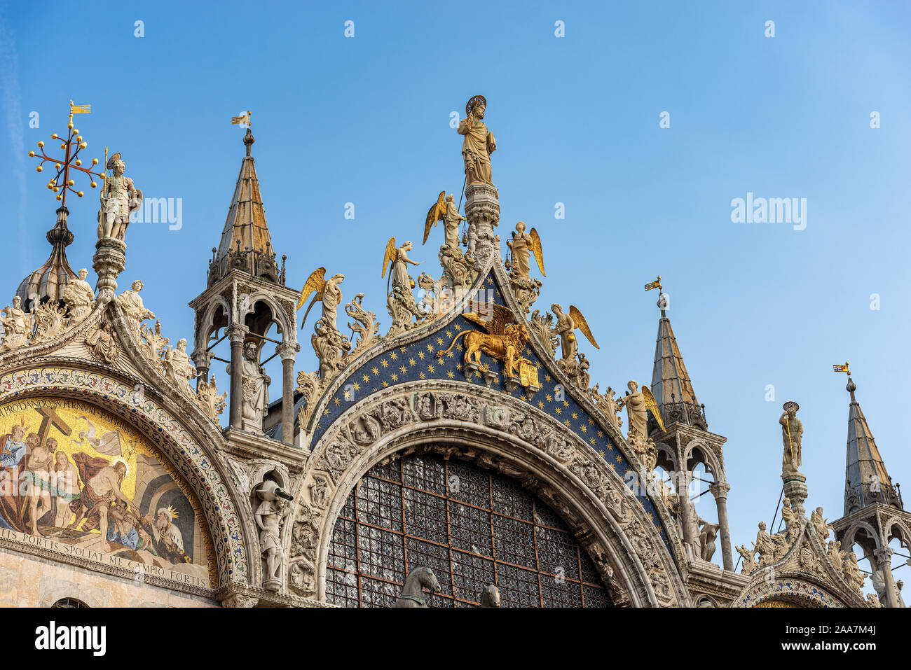Basilica e Cattedrale di San Marco (St. Marco Evangelista), Venezia, sito patrimonio mondiale dell'UNESCO, Veneto, Italia, Europa Foto Stock