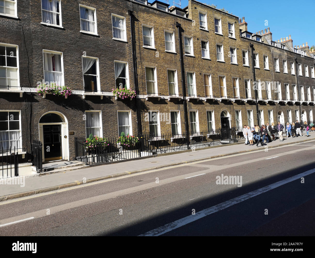 Una fila di case di stile georgiano nel centro di Londra. Foto Stock