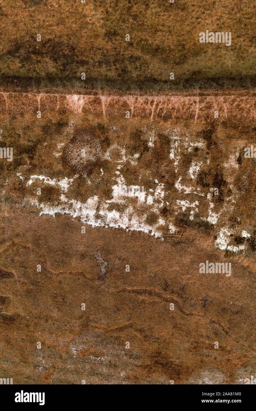Texture astratta del paesaggio di pianura campagna dal drone pov Foto Stock