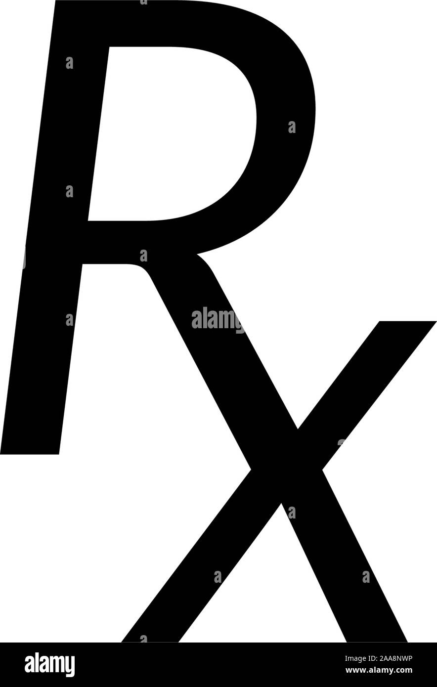 Icona di RX. Medical regolari simbolo di prescrizione. Trattamento segno di ricevuta Illustrazione Vettoriale