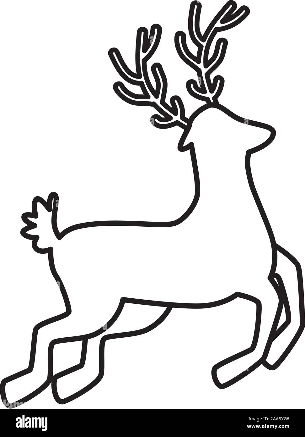 animale natalizio - 8 Silhouette di renne animale linea natale icona di stile Immagine e Vettoriale - Alamy