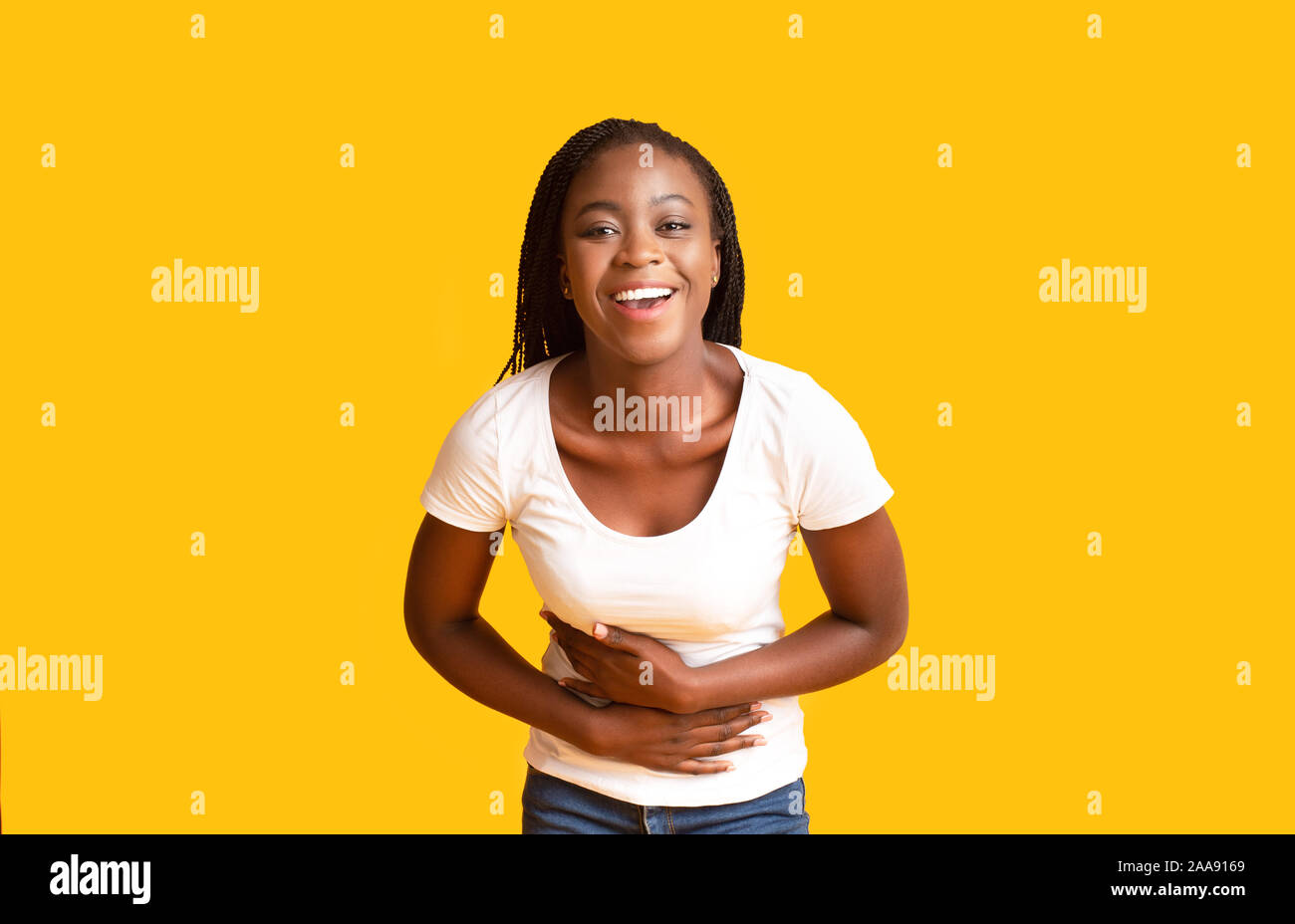 Giovani African American Girl ride molto in studio Foto Stock