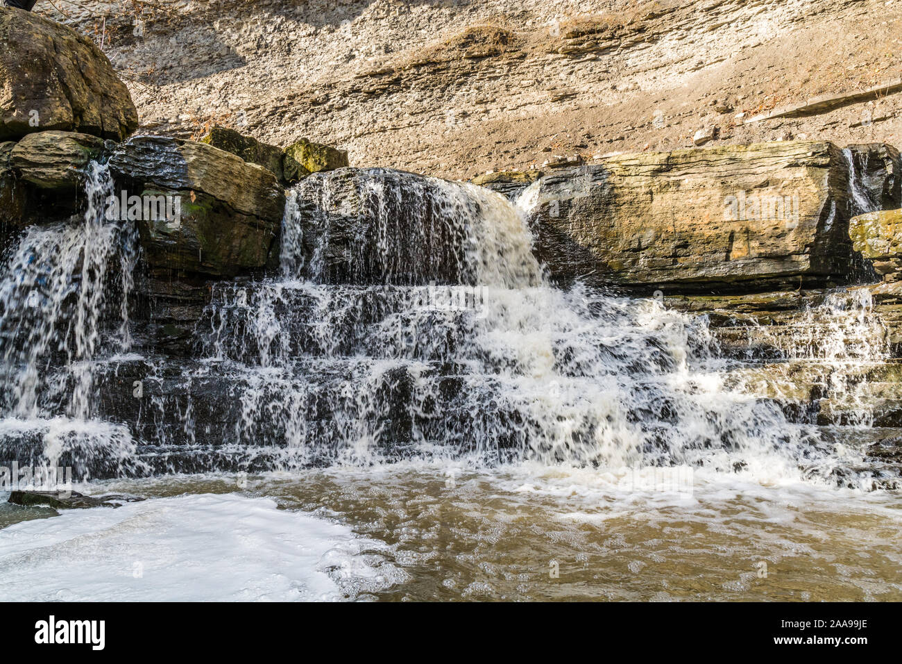 Rockway Falls Conservation Area e Louth Falls Conservation Area Niagara Scarpata Valley Lincoln Ontario Canada in autunno Foto Stock