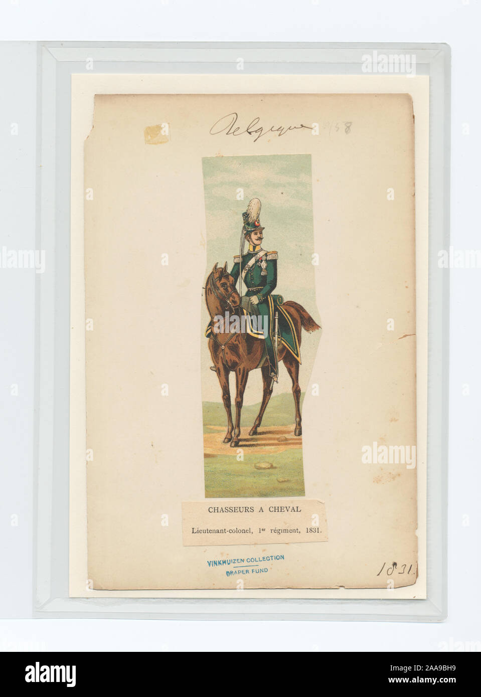 Proprietà : Fondo a pettine (571239) Il tenente colonnello, 1a cavallo chasseur regiemnt, 1831 (Rouen); Chasseurs à Cheval. Il tenente-colonnello, 1er régiment, 1831 Foto Stock