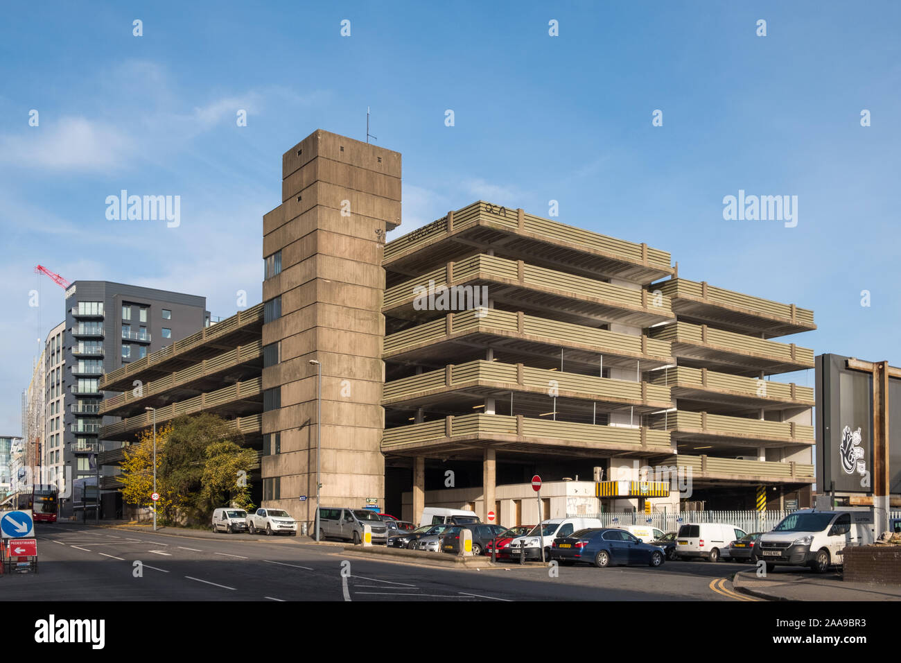Pershore Street Car Park a Pershore Street Birmingham è un esempio di un brutalist edificio in calcestruzzo Foto Stock