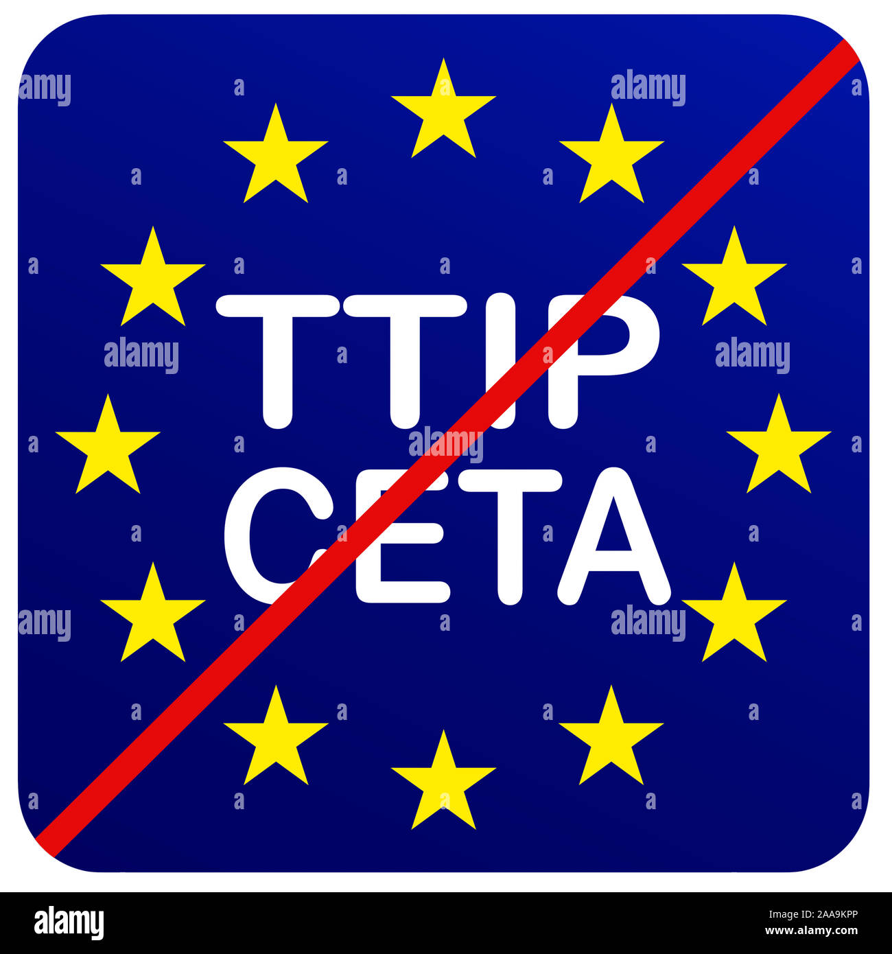 TTIP gli scambi e gli investimenti transatlantici e di partenariato CETA Foto Stock