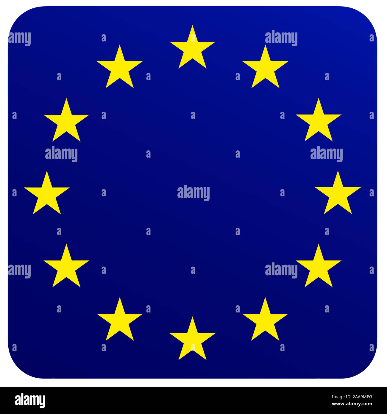 Bandiera blu europea e stelle di colore giallo Foto Stock
