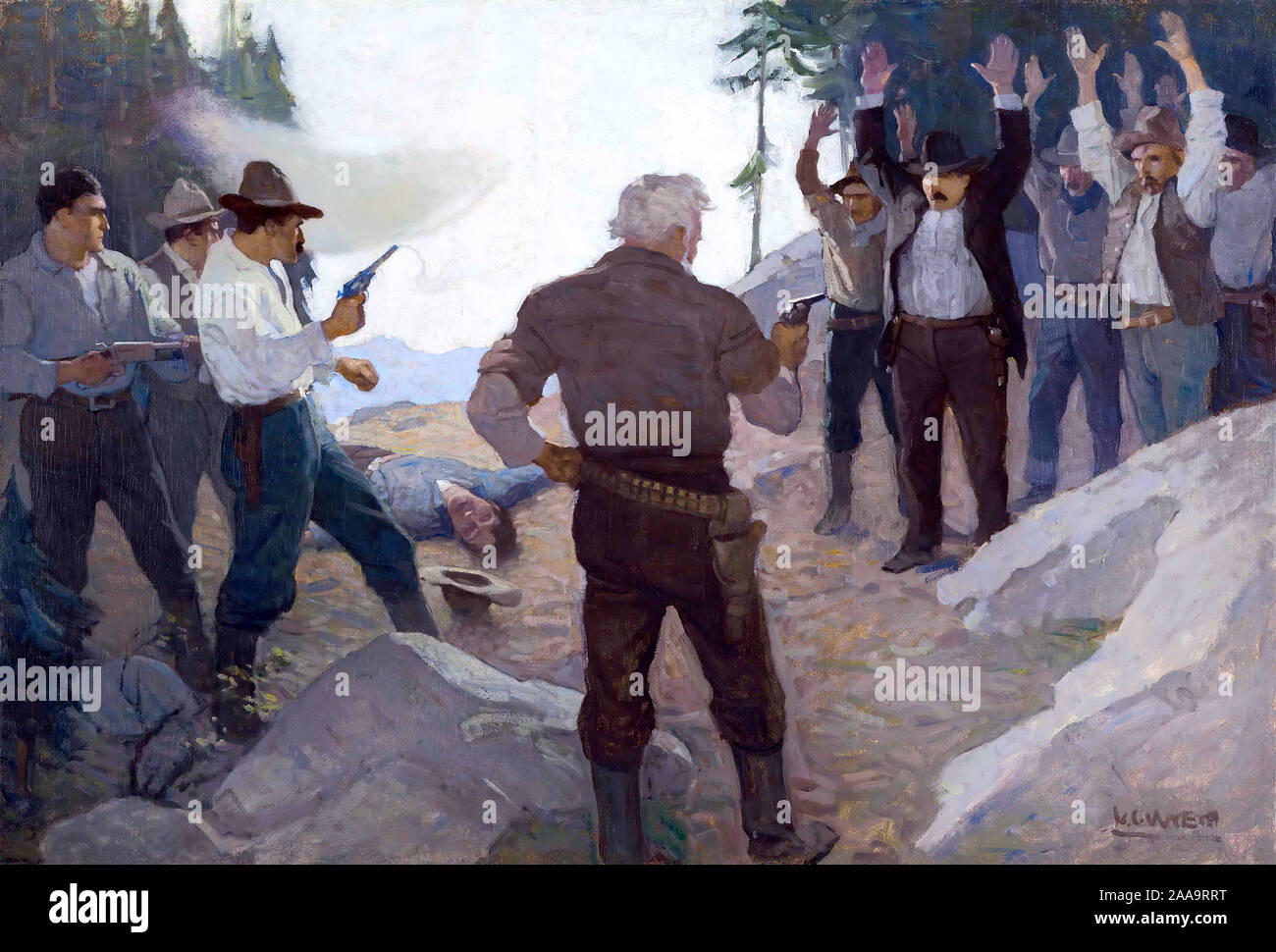 Con le tue mani o faremo di questo uno scottino Di NC Wyeth Foto Stock