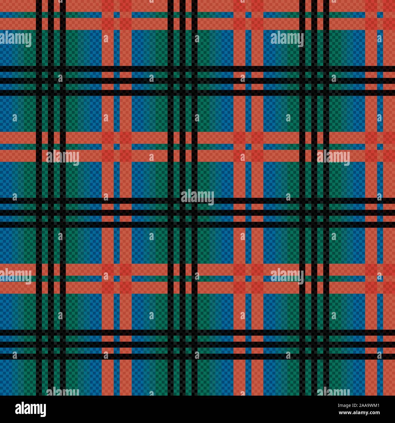 Rettangolare vettore seamless pattern come un tartan plaid in vari colori Illustrazione Vettoriale
