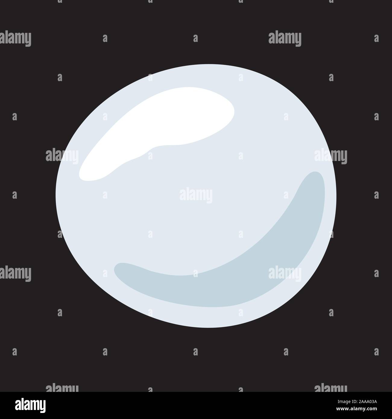 Palla di neve bianco ghiaccio cartoon isolato sul nero. meteo le palle di neve per natale lotta inverno nevoso design ghiacciolo snowball. Il Natale e il nuovo anno congelati Illustrazione Vettoriale