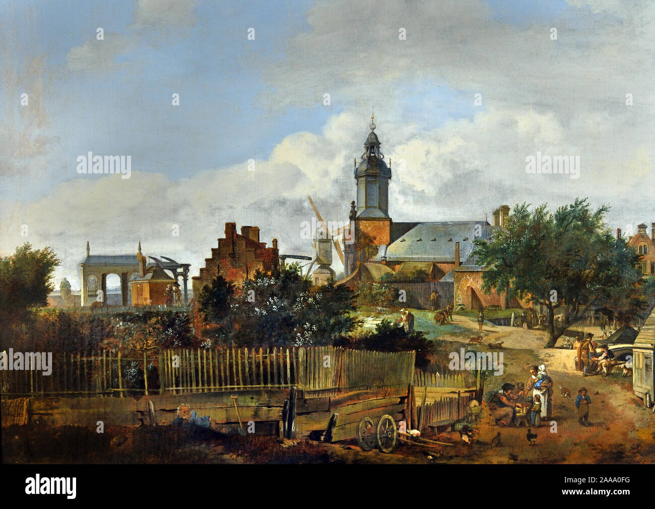 Strada davanti alla porta di Haarlem in Amsterdam 1665 da Jan van der Heyden 1637 - 1712 olandese Nei Paesi Bassi Foto Stock