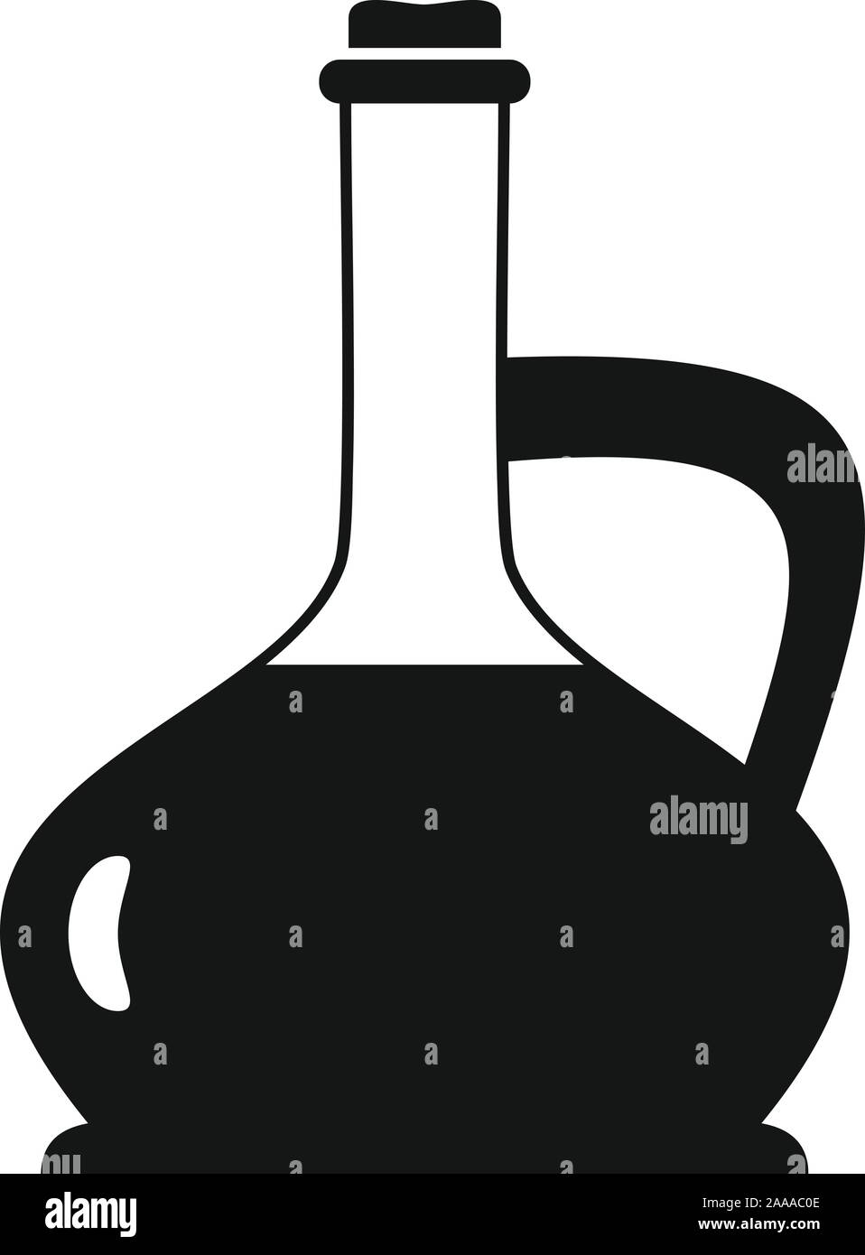 Olio di oliva e la relativa icona. Semplice illustrazione di olio d'oliva icona vettoriali per il web design isolato su sfondo bianco Illustrazione Vettoriale