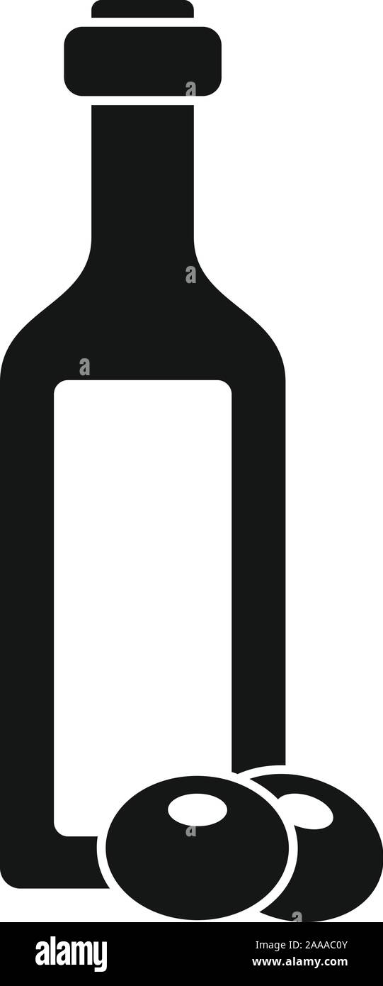 Olio di oliva Bottiglia icona. Semplice illustrazione dell'olio d'oliva Bottiglia icona vettoriali per il web design isolato su sfondo bianco Illustrazione Vettoriale