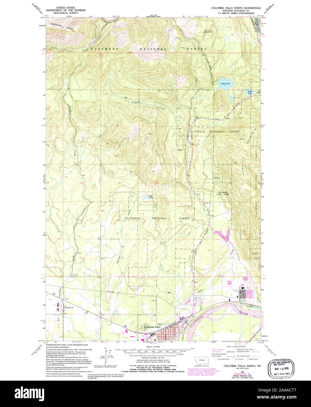 Mappa della columbia falls montana immagini e fotografie stock ad alta ...