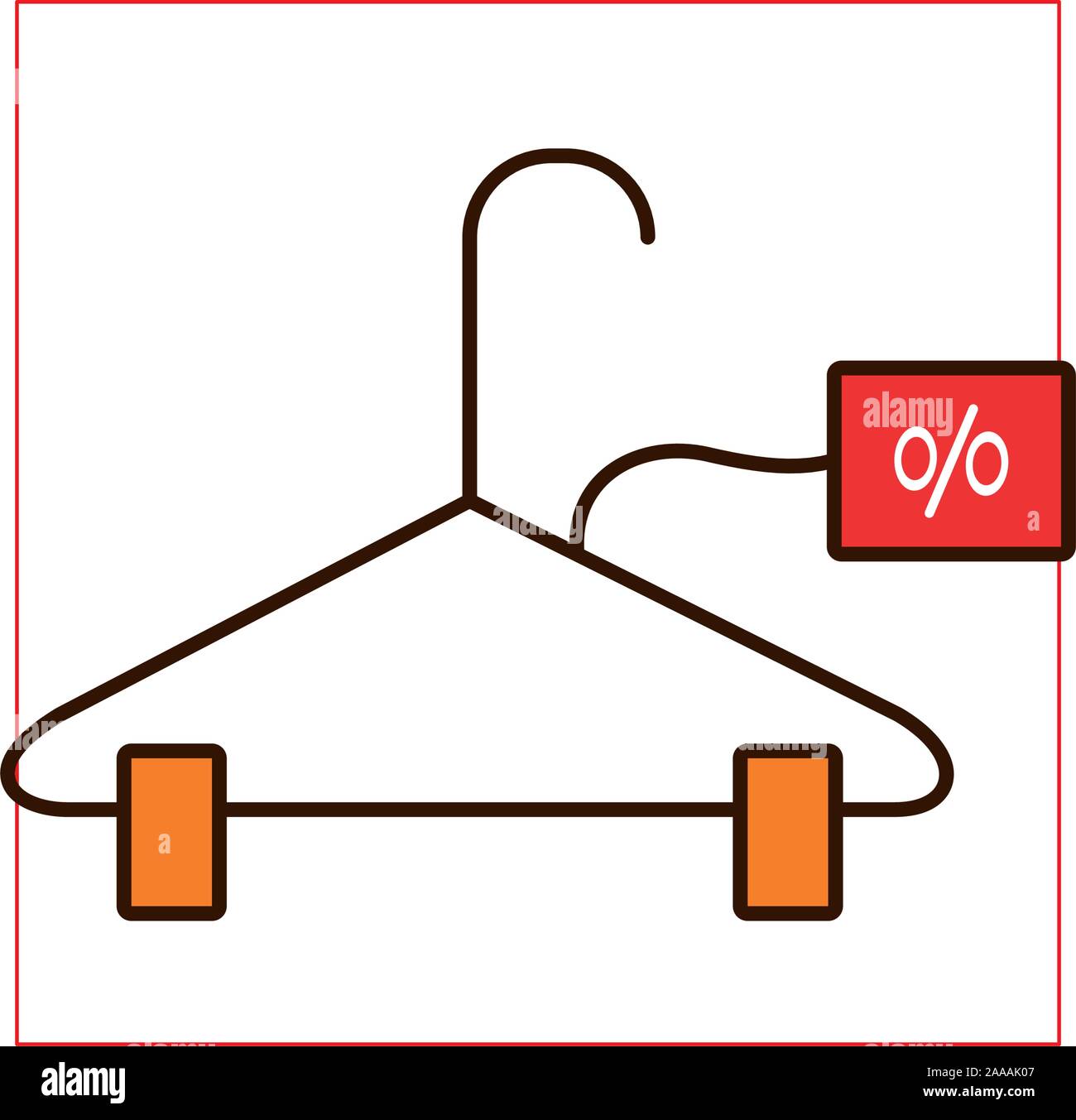 Clothespin con tag commerciale e il simbolo percentuale Illustrazione Vettoriale