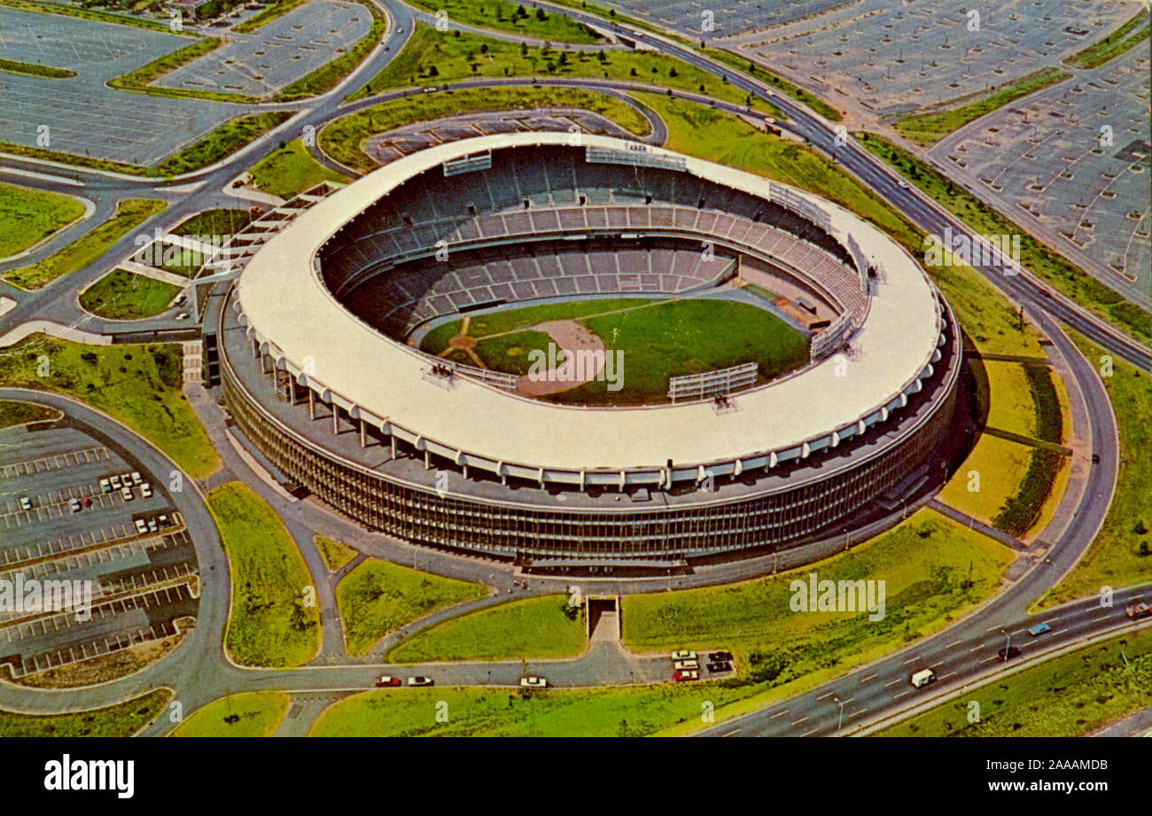 Cartoline d'epoca raffiguranti RFK Stadium, in precedenza chiamato Distretto di Columbia Stadium, fu la casa del Washington senatori squadra di baseball da 1962-1971. Foto Stock