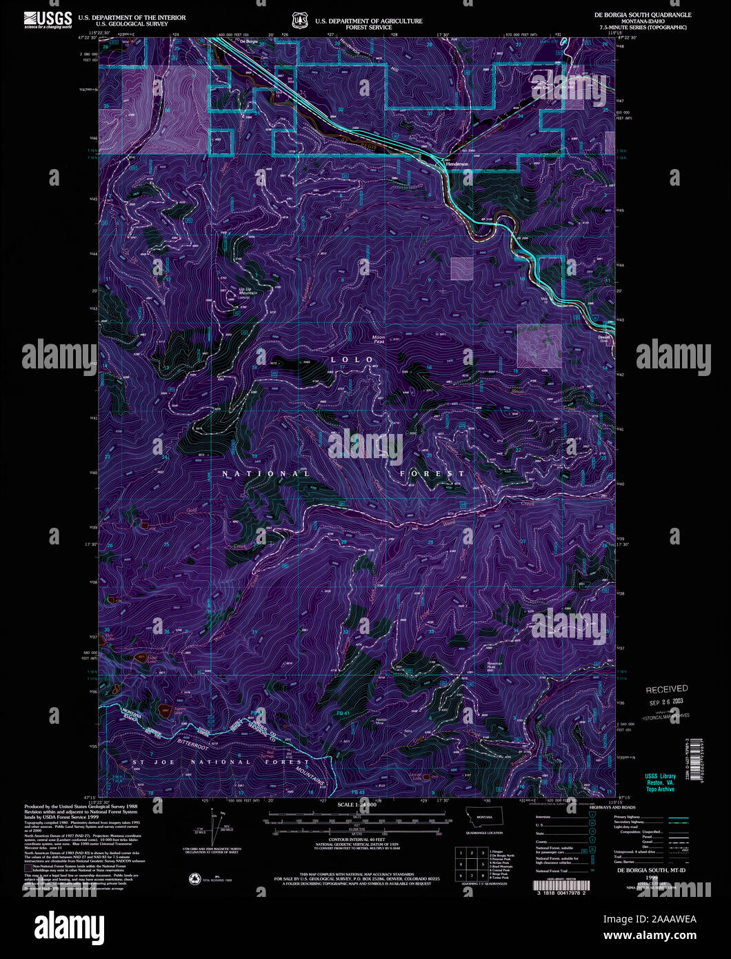 Mappa di de montana immagini e fotografie stock ad alta
