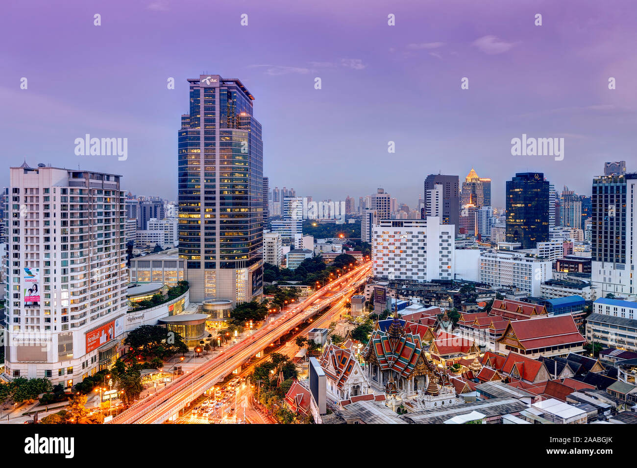 Incrocio di Samyan - Piazza Chamchuri - Wat Hualamphong Bangkok Foto Stock