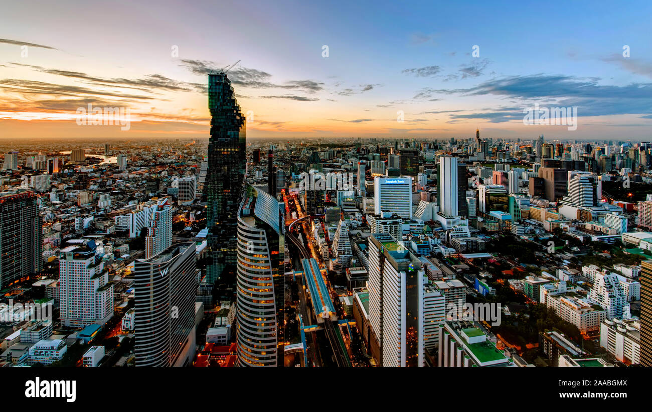 Bangkok Mahanakhon paesaggio urbano Foto Stock